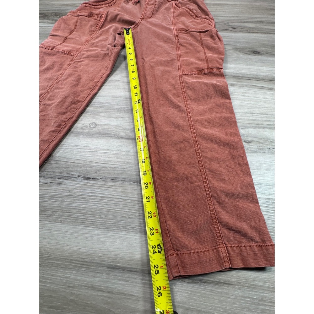Anthropologie Cargo Jogger Pants Red Cotton Blend Drawstring Waist Womens 28 - Picture 5 of 10